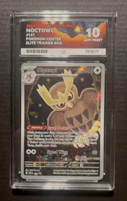 Pokemon TCG Noctowl SVP141 Pokemon Center Stamped Ace 10 Gem M *PERFECT SUBS* - Image 1