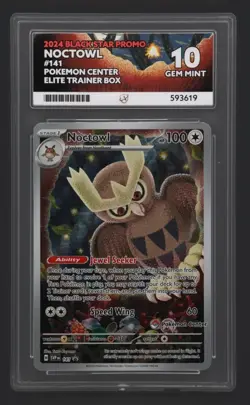 Pokemon TCG Noctowl SVP141 Pokemon Center Stamped Ace 10 Gem M *PERFECT SUBS* - Image 3