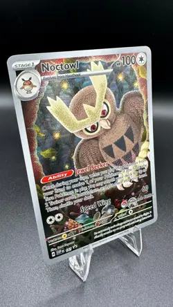 Pokemon Noctowl 141 Pokemon Center Black Star Stellar Crown Promo Holo TCG Card - Image 2