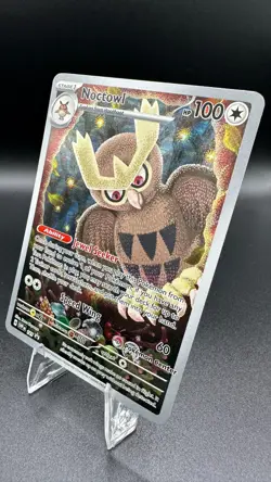 Pokemon Noctowl 141 Pokemon Center Black Star Stellar Crown Promo Holo TCG Card - Image 3
