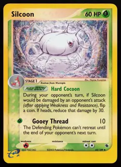 Silcoon 43/109 Ruby and Sapphire Reverse Holo Pokemon Card - Image 1