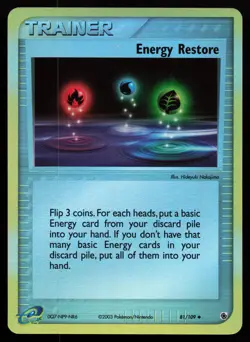 Energy Restore 81/109 Ruby and Sapphire Reverse Holo Pokemon Card - Image 1