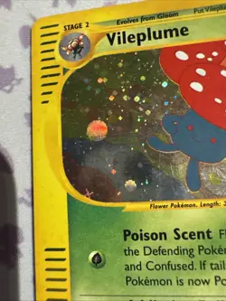 Pokemon Card Vileplume H31/H32 Aquapolis Holo Rare WOTC Swirl MP/Played - Image 2