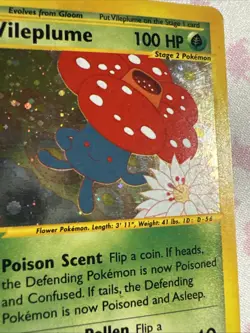 Pokemon Card Vileplume H31/H32 Aquapolis Holo Rare WOTC Swirl MP/Played - Image 3