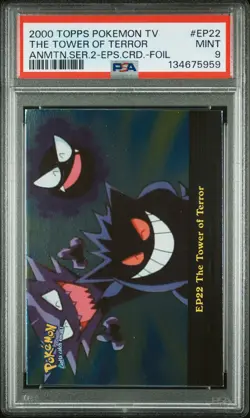 2000 TOPPS POKEMON TV ANIMATION SER 2 EPISODE CARDS THE TOWER OF TERROR PSA 9 - Image 1