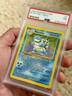 PSA 7 Pokemon Card Blastoise 002/102 Base Set Holo 1999 Near Mind - Image 3