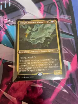 MTG - MIIRYM SENTINEL WYRM - ETCHED FOIL - NM - RARE - CLB - Image 1