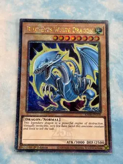 YUGIOH BLUE-EYES WHITE DRAGON QUARTER CENTURY SECRET RARE NM RA04-EN108 - Image 1