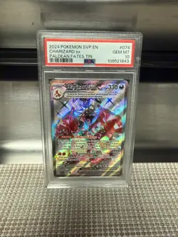 2024 POKEMON SVP EN-SV BLACK STAR PROMO PALDEAN FATES TIN CHARIZARD EX PSA 10 - Image 1