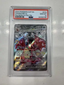 2024 POKEMON SVP EN-SV BLACK STAR PROMO PALDEAN FATES TIN CHARIZARD EX PSA 10 - Image 1