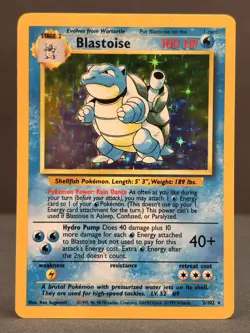 Pokemon Base Set Blastoise Holo - Lightly Played LP - Original Vintage 2/102 - Image 2