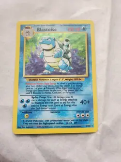 Pokemon 1999 Base Set Blastoise 2/102 Unlimited English HP Heavy Play - Image 1