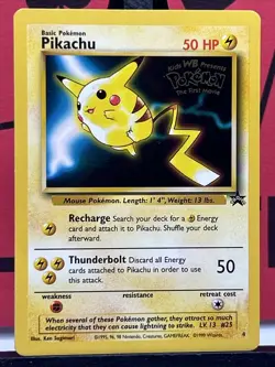Pikachu #4 1999 WB Black Star Promo Pokemon the First Movie Pokemon TCG - Image 3