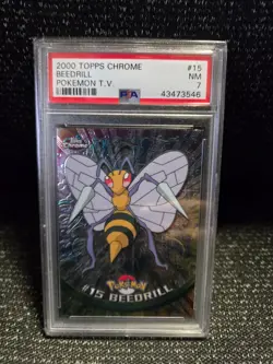 PSA 7 2000 Pokemon Game Topps Chrome Beedrill TV Rare Base Set Series 1 NM GEM - Image 1