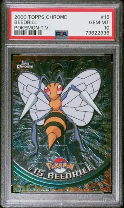 2000 Topps Chrome Pokemon T.V. #15 Beedrill Pokemon T.V. PSA 10 - Image 1