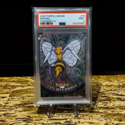 2000 Pokemon Topps Chrome Pokemon TV Beedrill #15 PSA 9 - Image 1