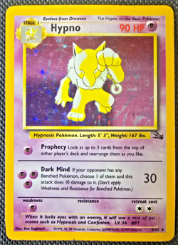 Pokemon WOTC Card - Hypno - Fossil Set - Holo Rare - 8/62 - MP - Image 1