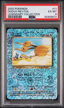 Doduo Reverse Holo Foil Legendary Collection 2002 Pokemon Card - PSA 6 EX MINT - Image 1