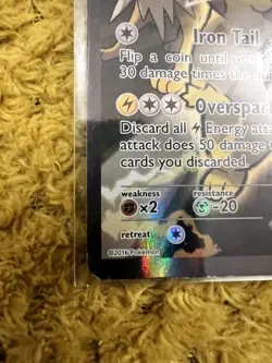 Pokemon TCG: Pikachu EX XY124 Full Art Holo XY Black Star Promo - Image 3