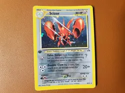 Scizor (10) Holo RARE NM/LP Pokemon TCG Neo Discovery 1st Edition #10/75 - Image 1