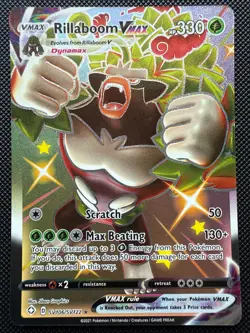 Shiny Rillaboom VMAX SV106/SV122 Ultra Rare Shining Fates Pokemon TCG NM - Image 1
