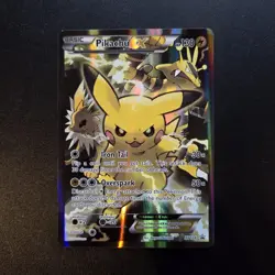 Pokemon Card - Pikachu EX XY 124 Black Star Promo Full Art Holo Standard Size NM - Image 1