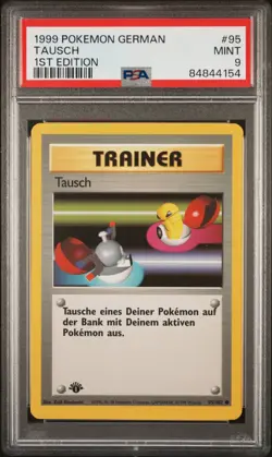 PSA 9 1999 Pokemon 1st Edition Base Set German Switch (Tausch) 95/102 WOTC Card - Image 1