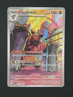 Conkeldurr 127/086 Sv: Black Bolt Illustration Rare Holo Pokemon TCG PACK FRESH - Image 2