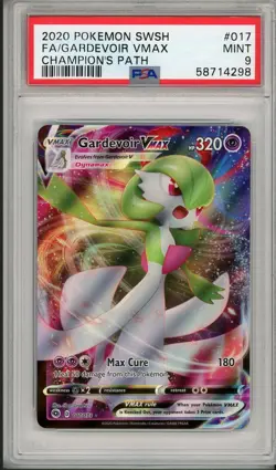 2020 Pokemon SWSH Champion's Path Gardevoir VMAX Full Art #017 PSA 9 - Image 1
