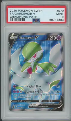 2020 Pokemon SWSH Champion's Path Gardevoir V Full Art #070 PSA 9 - Image 1