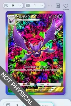 Crobat Rainbow Rare 2⭐, Pokemon TCG Pocket, Wisdom of Sea and Sky, English - Image 1