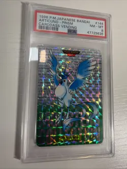 Pokemon Japanese Holo Articuno PRISM Bandai Carddass Vending 1996 Green PSA 8 - Image 4