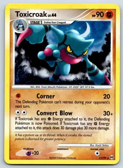 Toxicroak - Holo Rare - Platinum Arceus 11/99 Kouki Saitou Pokemon Card NM - Image 1