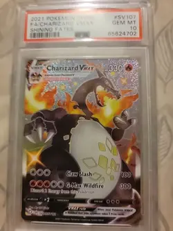 Pokemon TCG Charizard VMAX Shining Fates Shiny Vault SV107/SV122 PSA 10 - Image 1