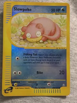 Slowpoke 108/147 Aquapolis Reverse Holo Pokemon Card | E-reader 2002 Vintage - Image 1