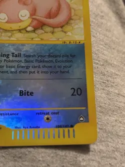 Slowpoke 108/147 Aquapolis Reverse Holo Pokemon Card | E-reader 2002 Vintage - Image 4