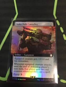 MTG Magic The Gathering Nuka-Nuke Launcher Foil PIP Rare Ex Art Fallout Artifact - Image 1