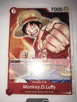 Monkey D Luffy Straw Hat One Piece Card Game Promo ENGLISH 2022 Exclusive P-001 - Image 1