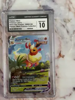 2021 Pokemon Flareon VMAX SWSH180 Promo Holo CGC 10 Premium Collection PSA 10 - Image 1