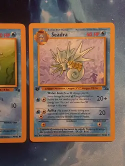 Horsea 1st Edition & Seadra Fossil Pokemon TCG LP - Image 3
