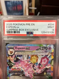 2025 Pokemon Surprise Box Exclusive #034 ESPEON EX PSA MINT 9 - Image 2