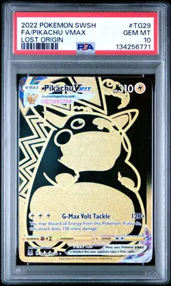 2022 POKEMON SWORD & SHIELD LOST ORIGIN #TG29 FULL ART/PIKACHU VMAX PSA 10 - Image 1