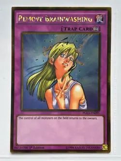 Yu-Gi-Oh Remove Brainwashing PGL3-EN091 Gold Rare 1st Edition NM - Image 1