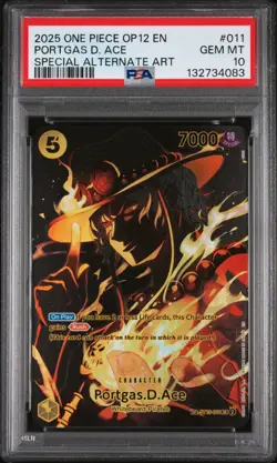 One Piece ST13-011 Ace OP12 Special SP Alternate Alt Art Parallel ENGLISH PSA 10 - Image 1
