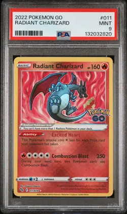 2022 POKEMON GO #011 RADIANT CHARIZARD PSA 9 - Image 1