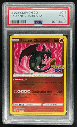 2022 Pokemon SWSH Pokemon GO Radiant Charizard #011/078 PSA 9 - Image 1