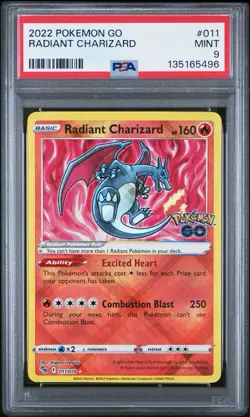 2022 Pokemon Go Radiant Charizard #11 011/078 PSA 9 MINT EN - Image 1