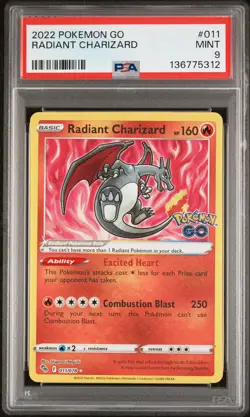 2022 POKEMON GO #011 RADIANT CHARIZARD PSA 9 - Image 1