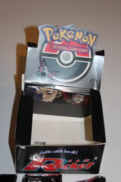 Empty 2000 Pokemon Team Rocket Booster Display Box 1st edition w 4 pack wrappers - Image 2