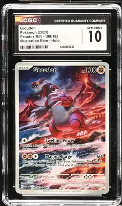 GROUDON Paradox Rift Illustration Rare #199 CGC 10 Pokemon [Nostalgium] - Image 1